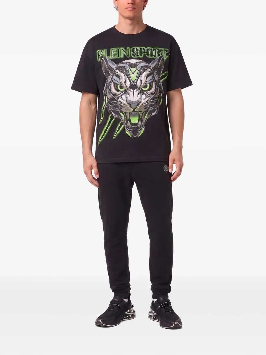 tiger-print logo-print t-shirt 2