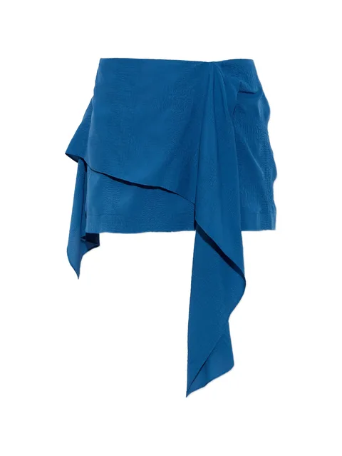 Pully draped layered mini skirt