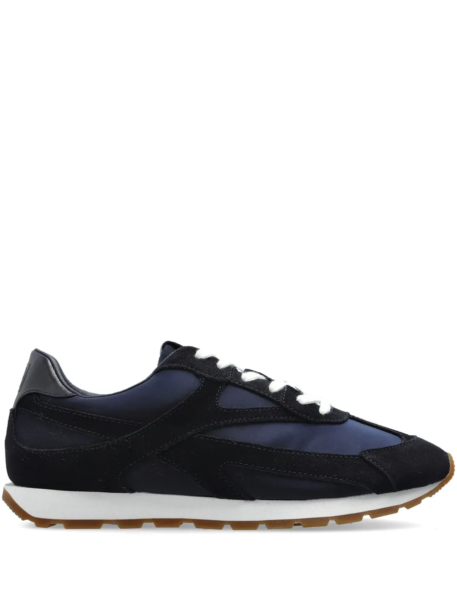 lace-up panelled suede sneakers 1