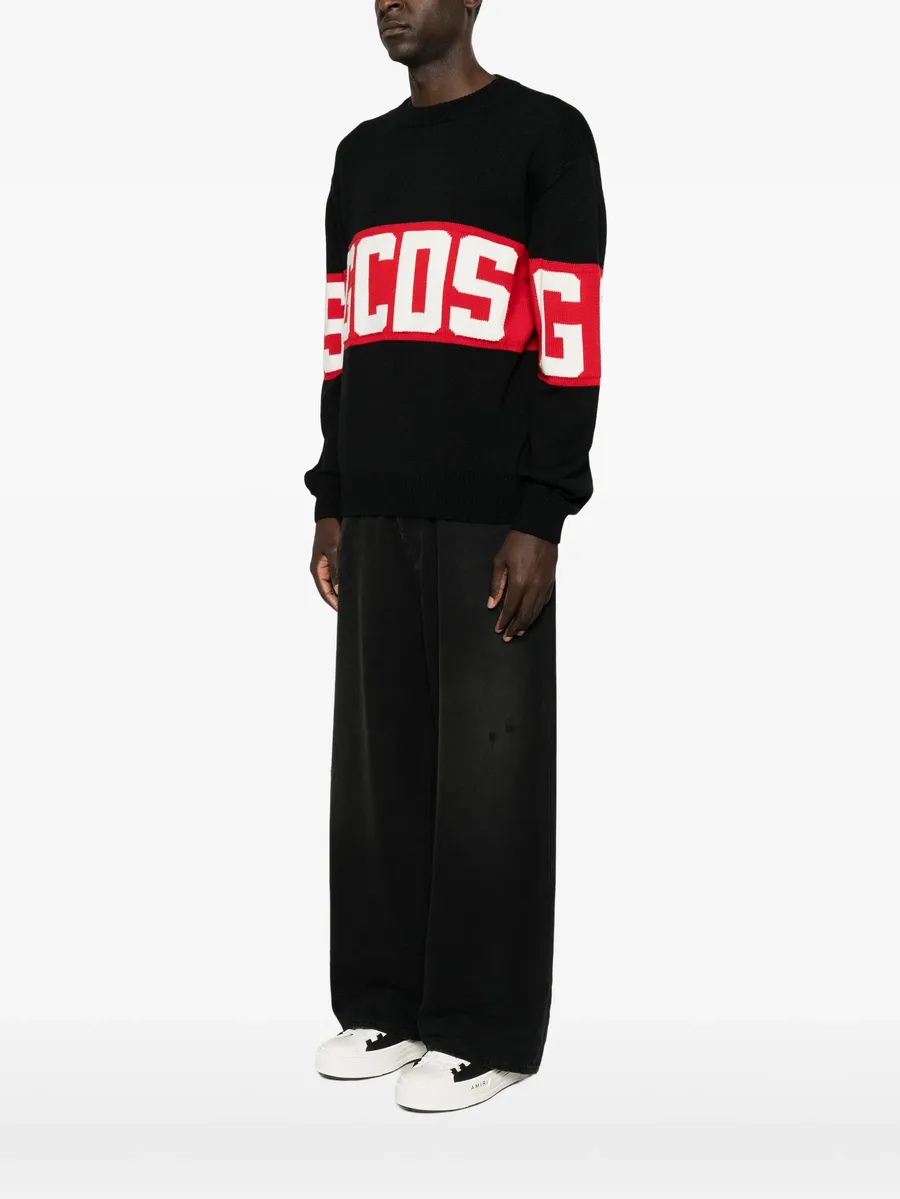 logo-intarsia knitted sweater 3
