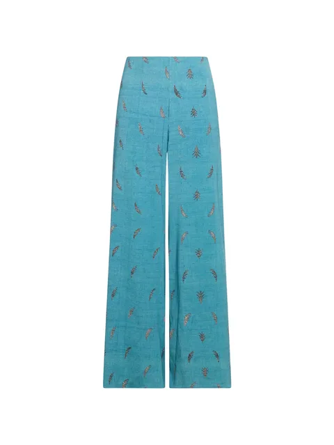 Adanastr leaf-print palazzo pants