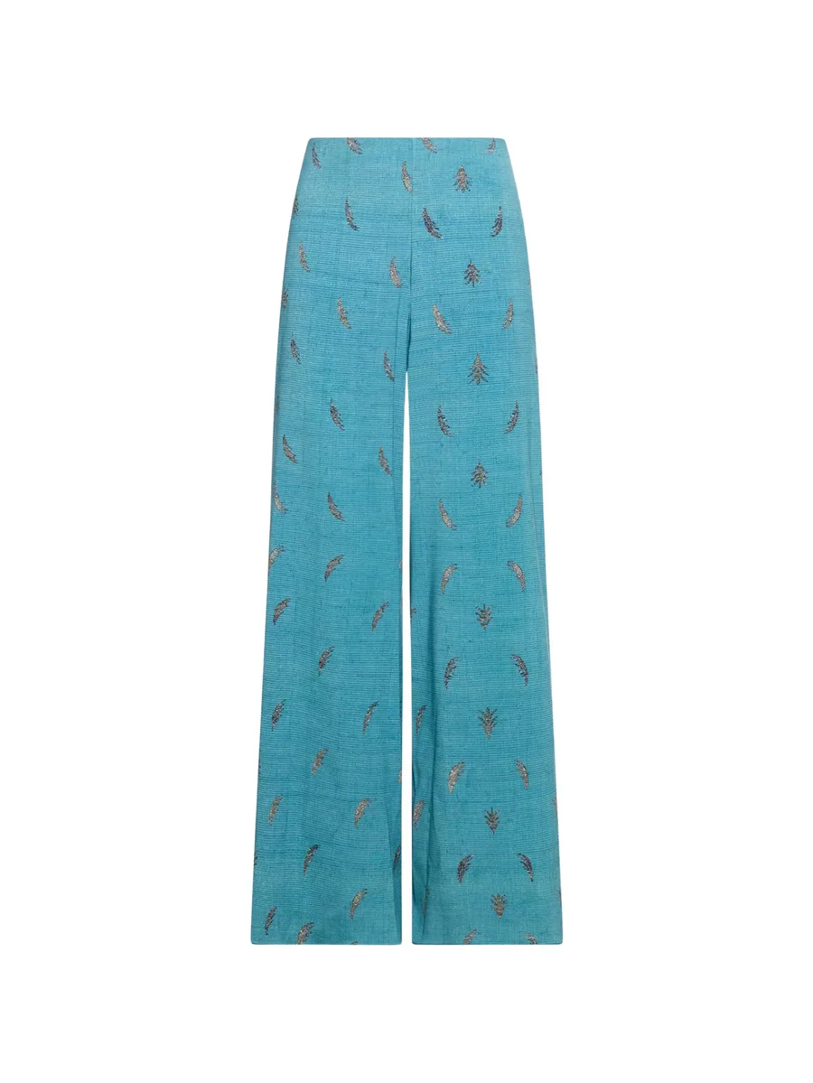 Adanastr leaf-print palazzo pants 2