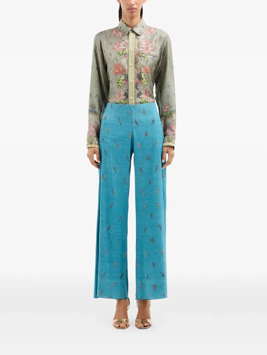 Adanastr leaf-print palazzo pants 4