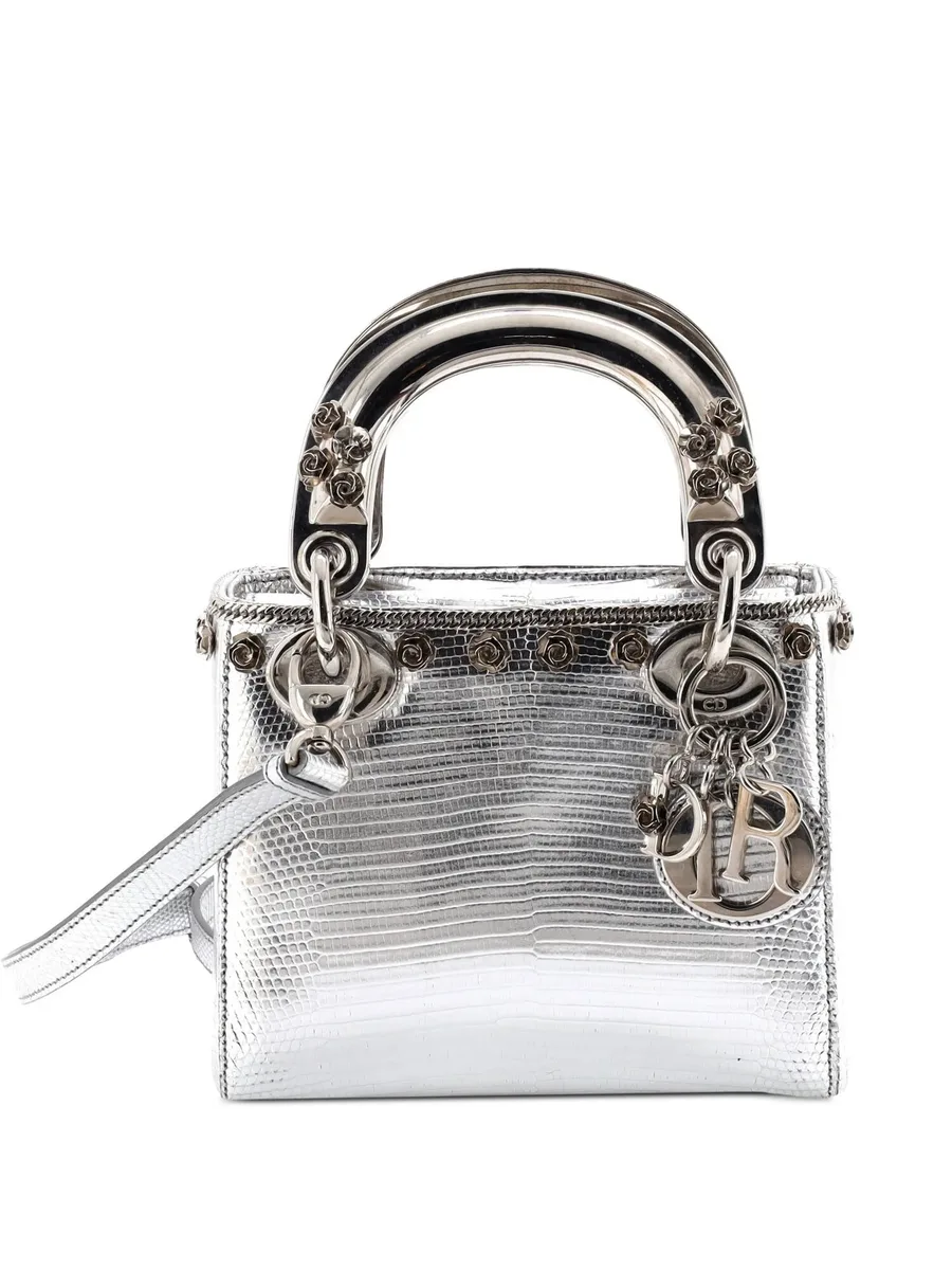 сумка-сэтчел Lady Dior Bag Lizard with Metal Applique размера мини 1