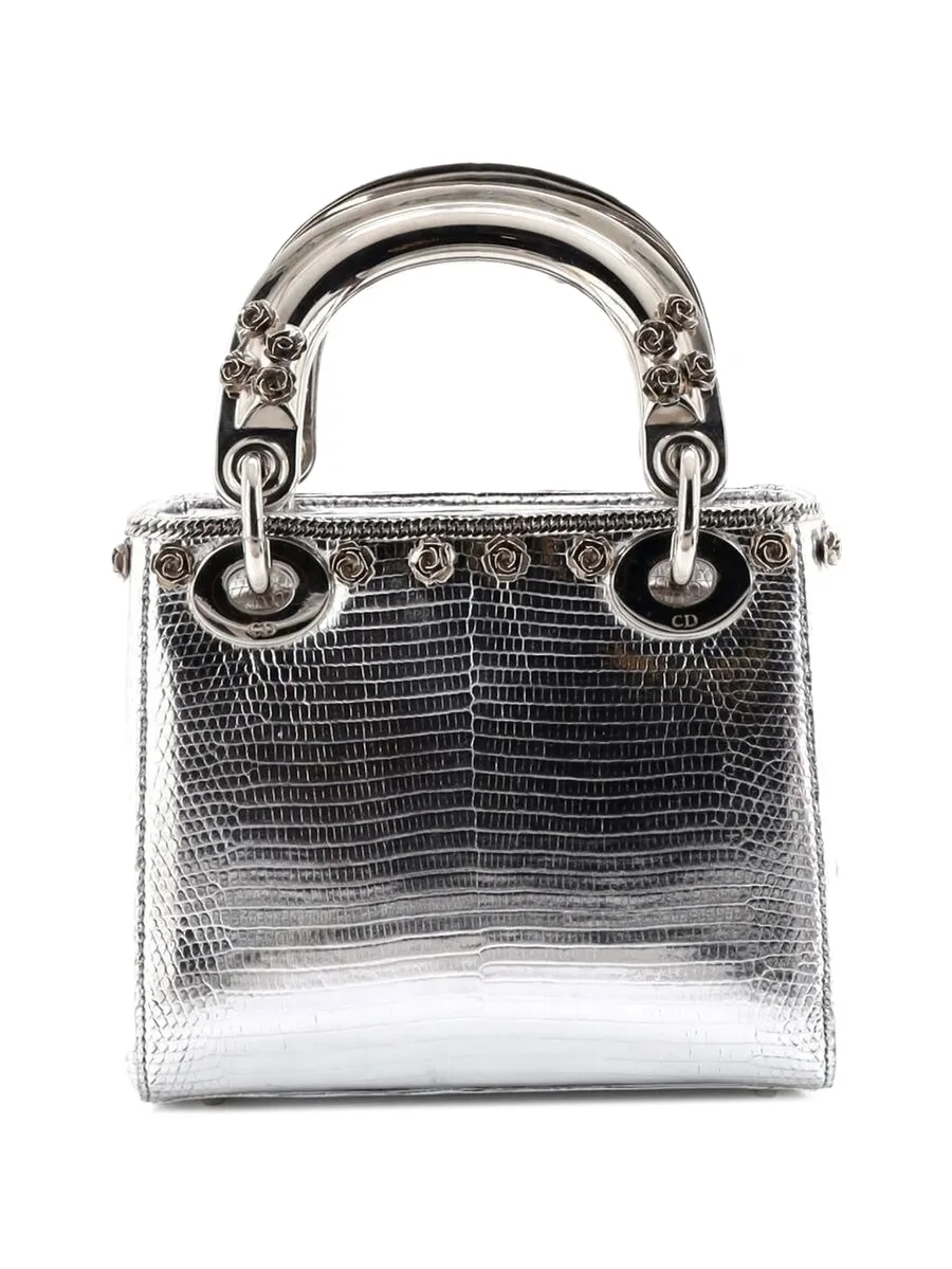 сумка-сэтчел Lady Dior Bag Lizard with Metal Applique размера мини 3