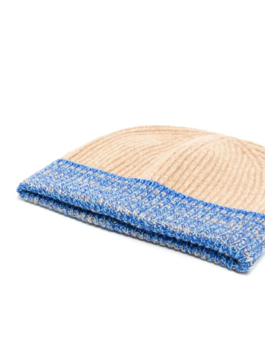 two-tone ribbed beanie 3