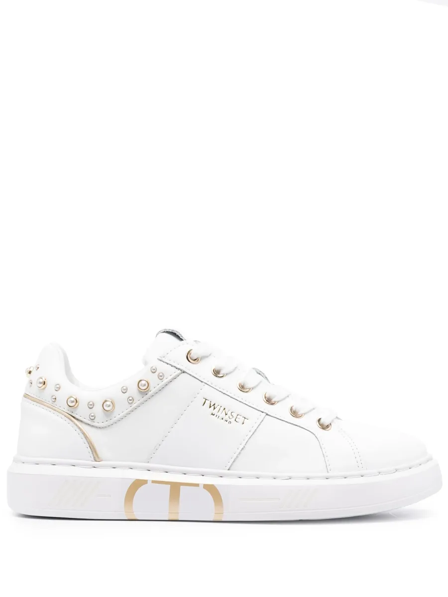 pearl-embellished low-top sneakers 1