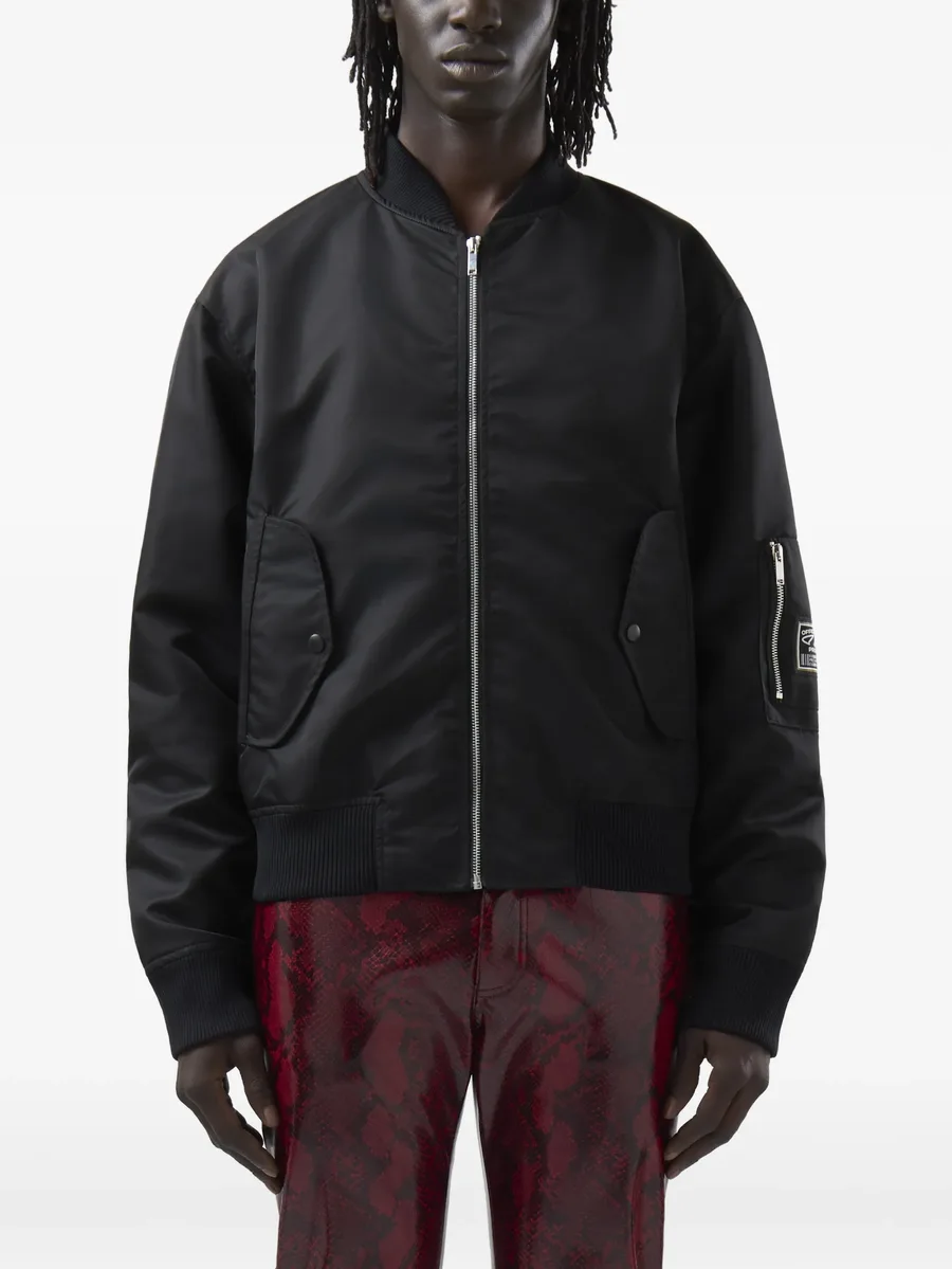logo-patch bomber jacket 5