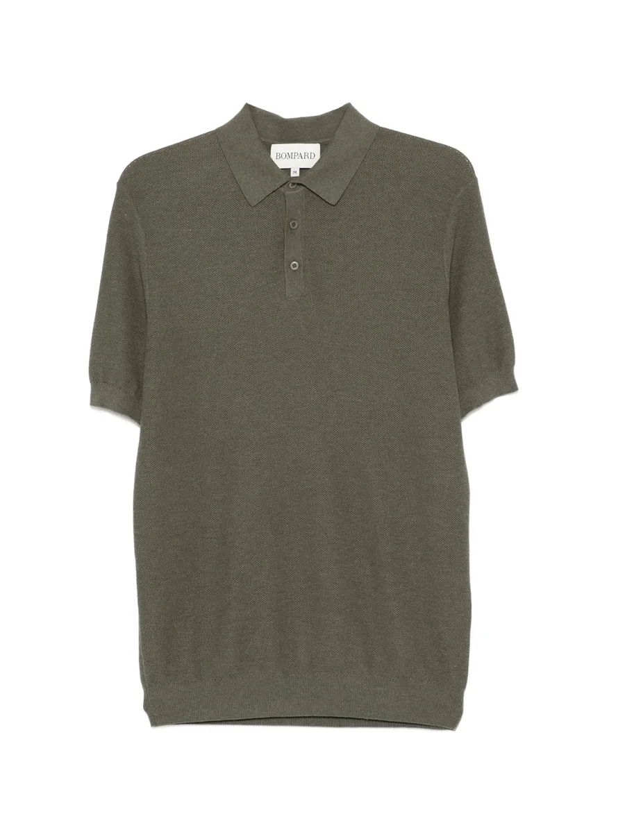 piqué-knit button-fastening polo shirt 1