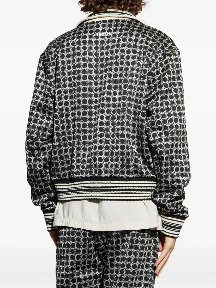 geometric-pattern zip-up jacket 7