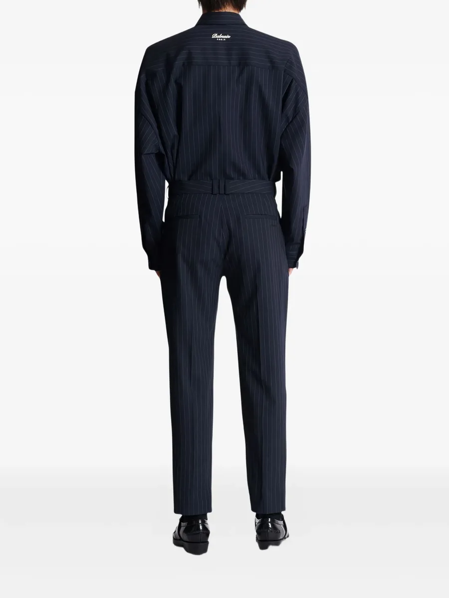 pinstripe-pattern pleated trousers 7