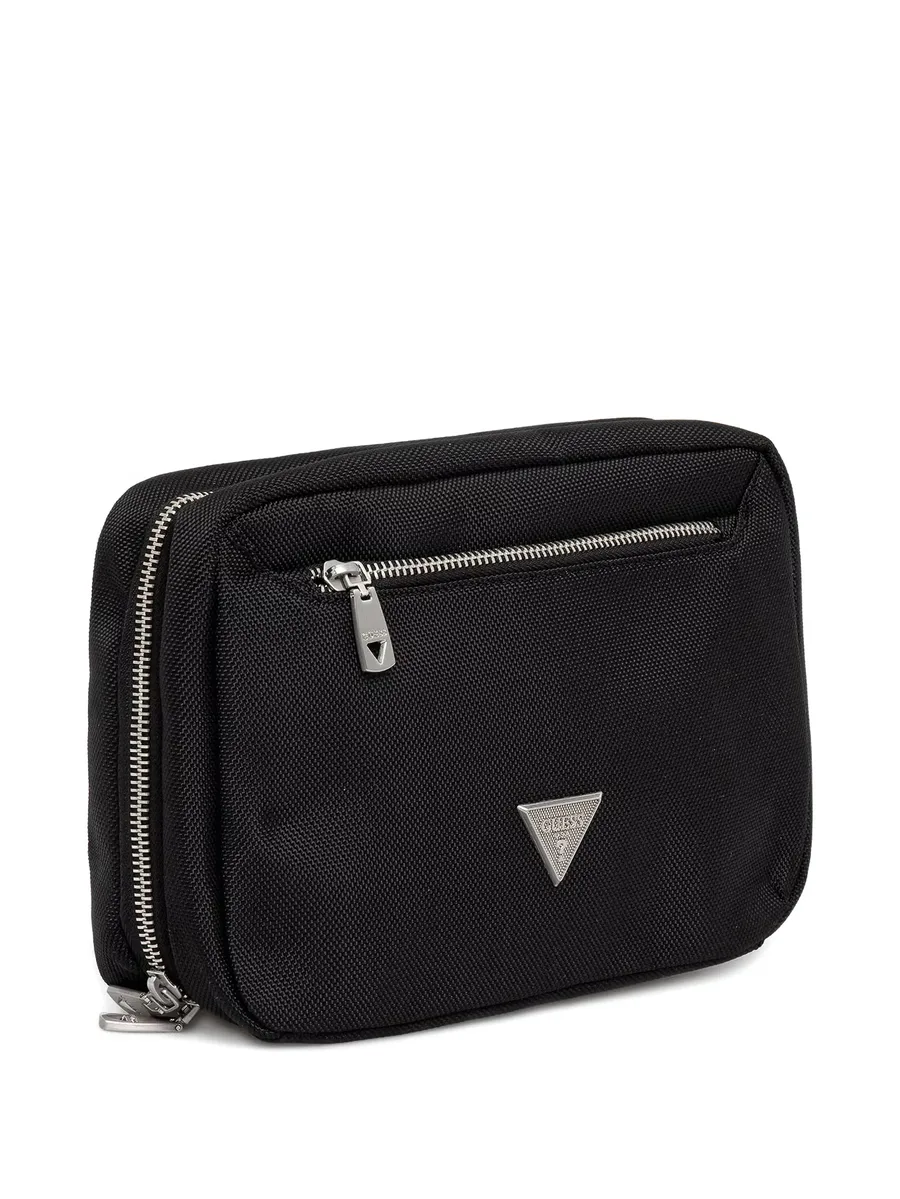 Berna logo-plaque zip-around wash bag 3