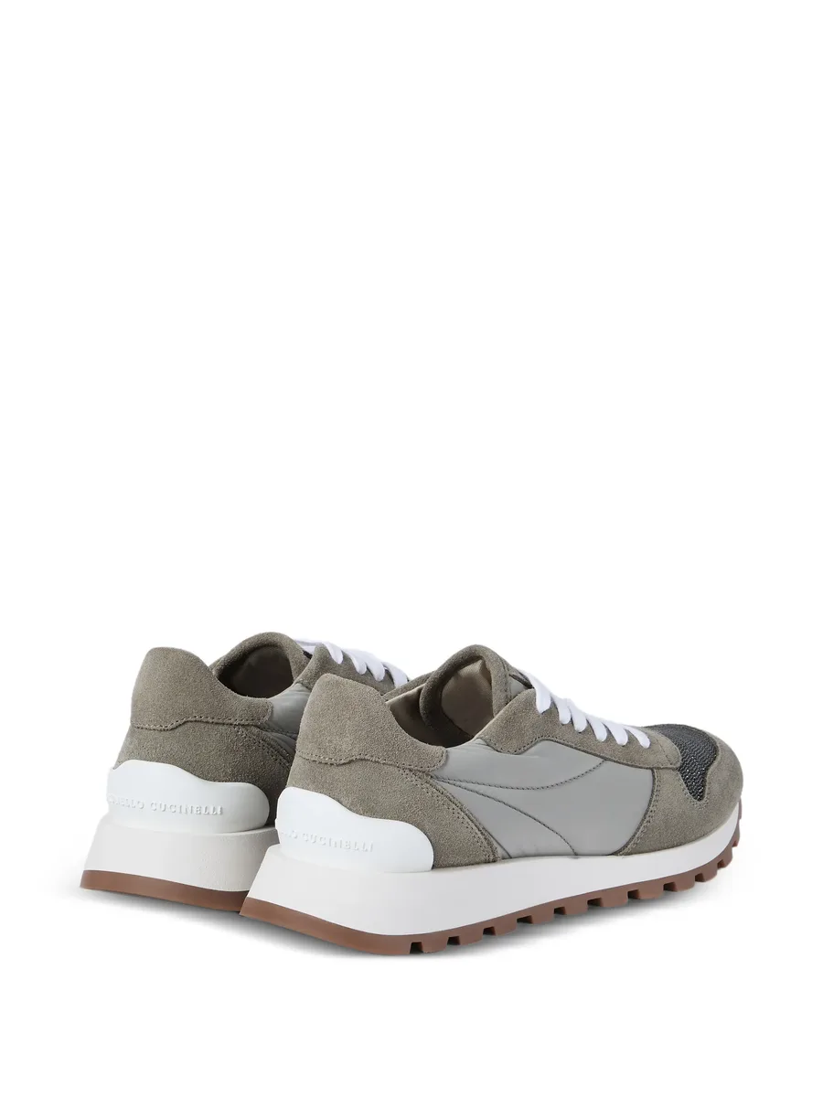 suede-panelled mesh sneakers 5