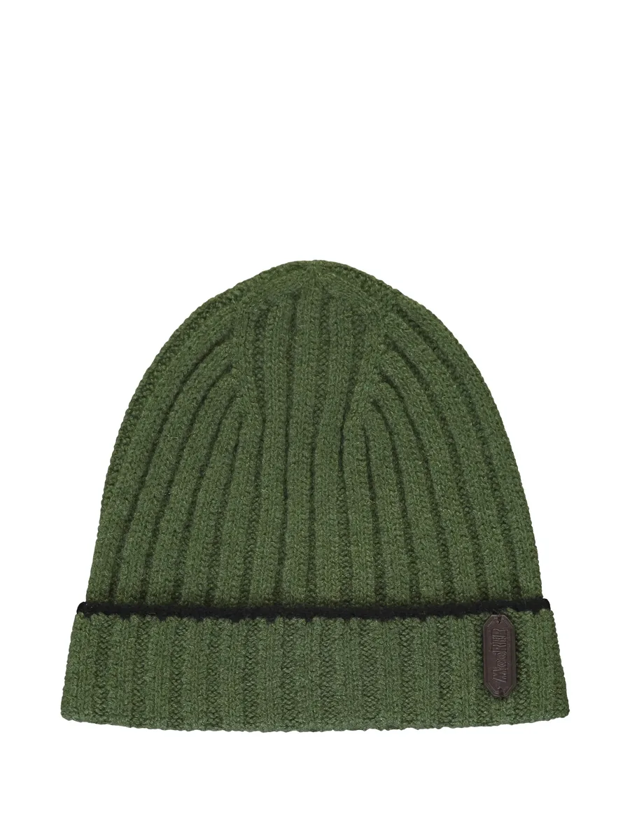 ribbed Asher knitted beanie hat 1