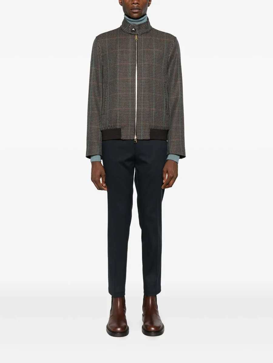 checked zip-up bomber jacket 4