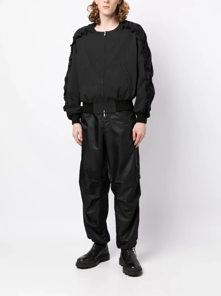 ruched zip-up bomber jacket 4