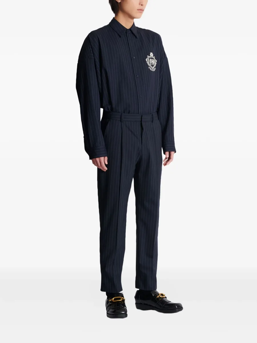 pinstripe-pattern pleated trousers 3