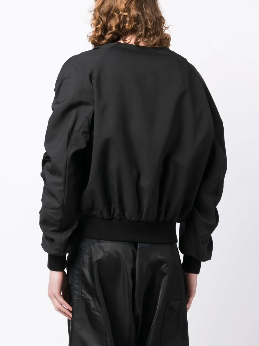 ruched zip-up bomber jacket 7