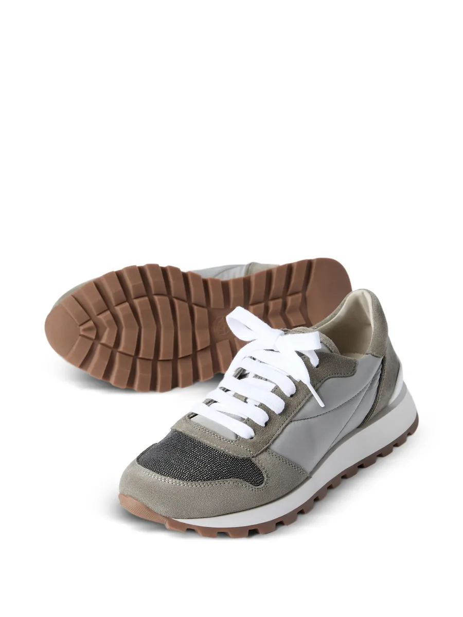 suede-panelled mesh sneakers 8