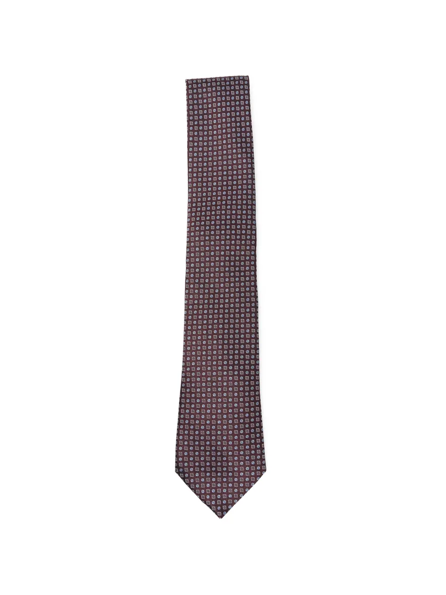 geometric-print silk tie 1