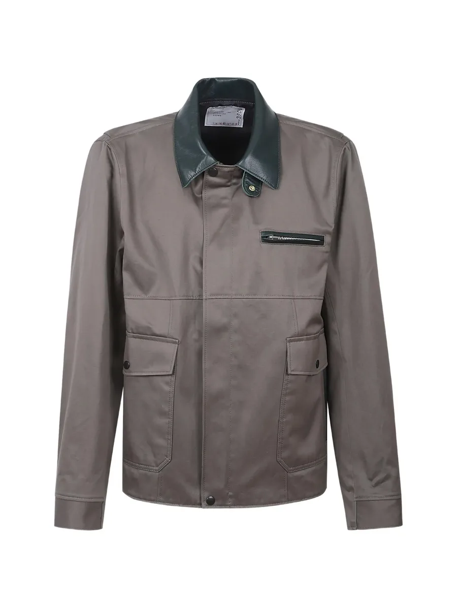 leather-collar shirt jacket 1