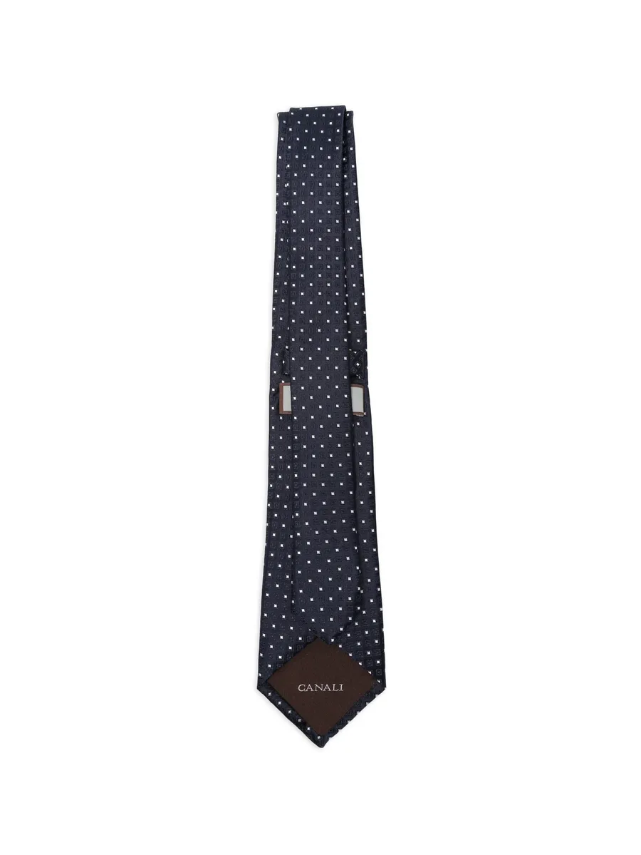 geometric-pattern silk tie 3