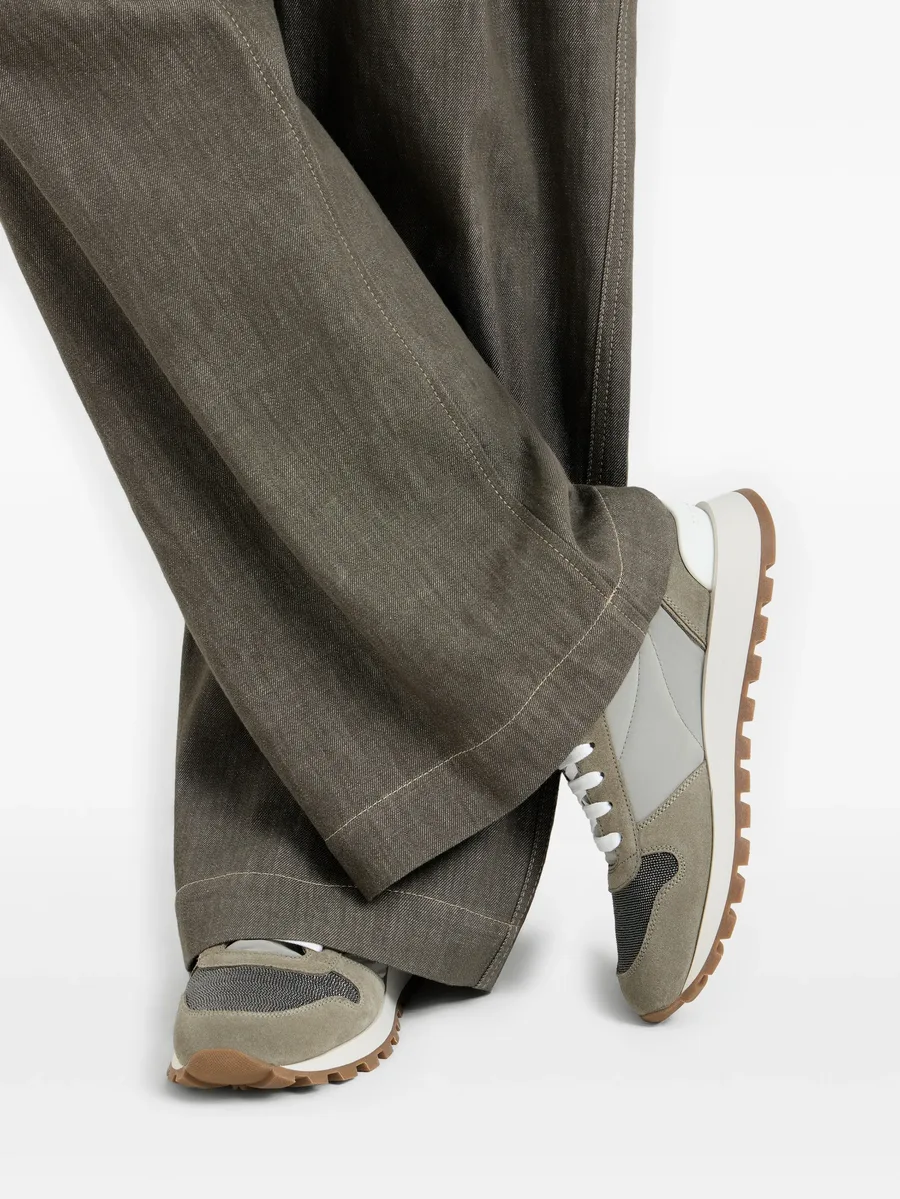 suede-panelled mesh sneakers 9