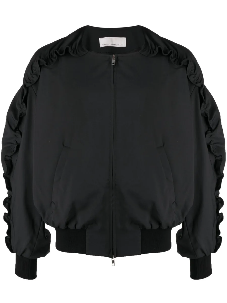 ruched zip-up bomber jacket 1