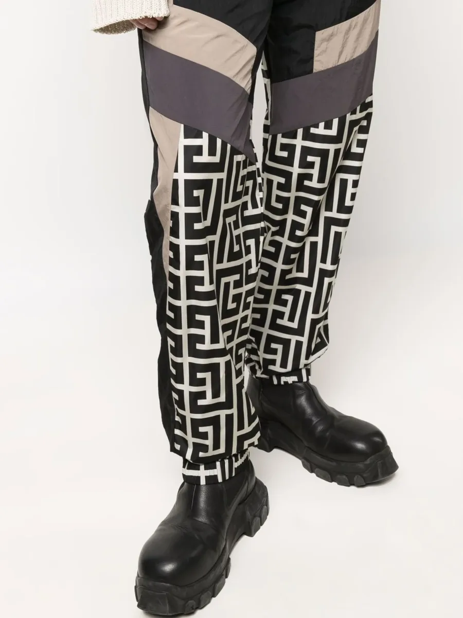 colour-blocked monogram track pants 10