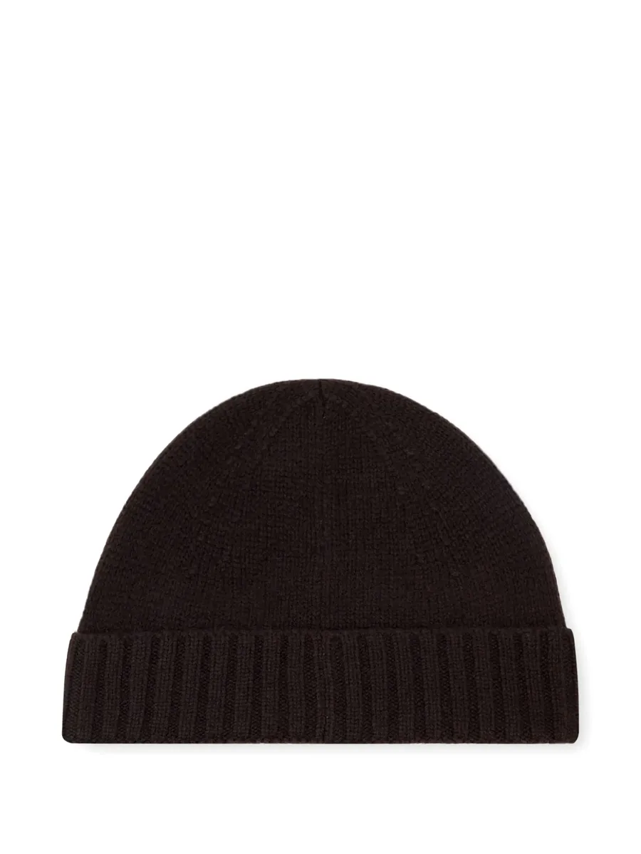 ribbed logo-patch beanie 3