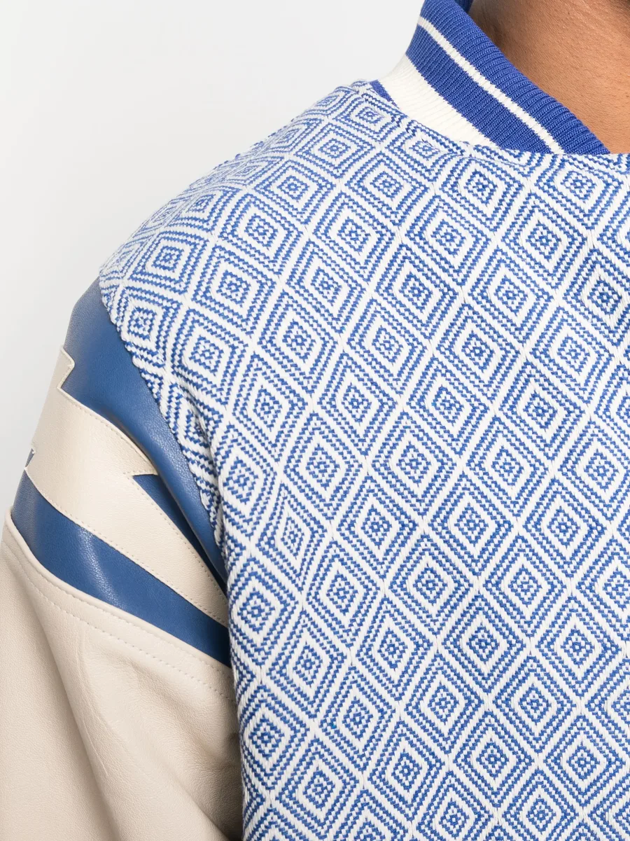 diamond-jacquard baseball jacket 10