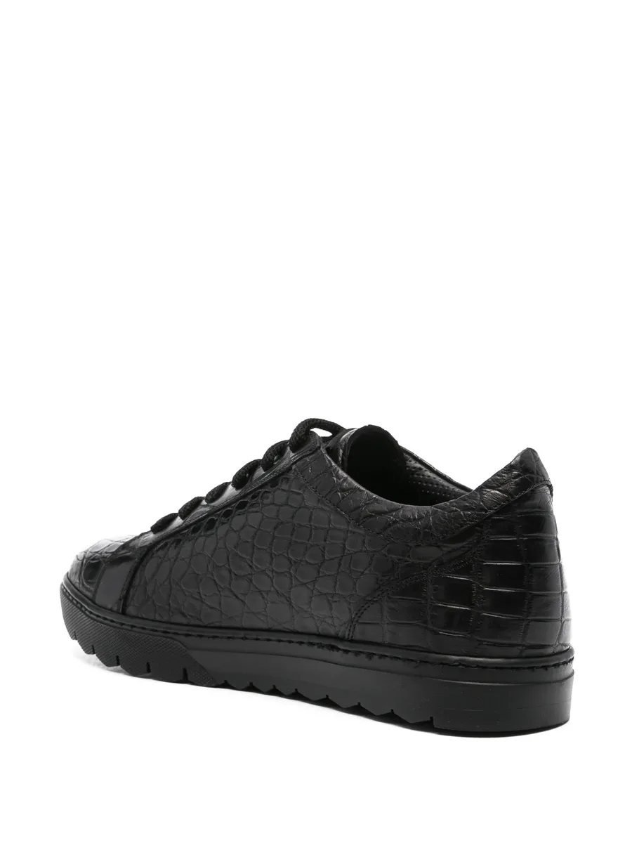 crocodile-embossed leather sneakers 6