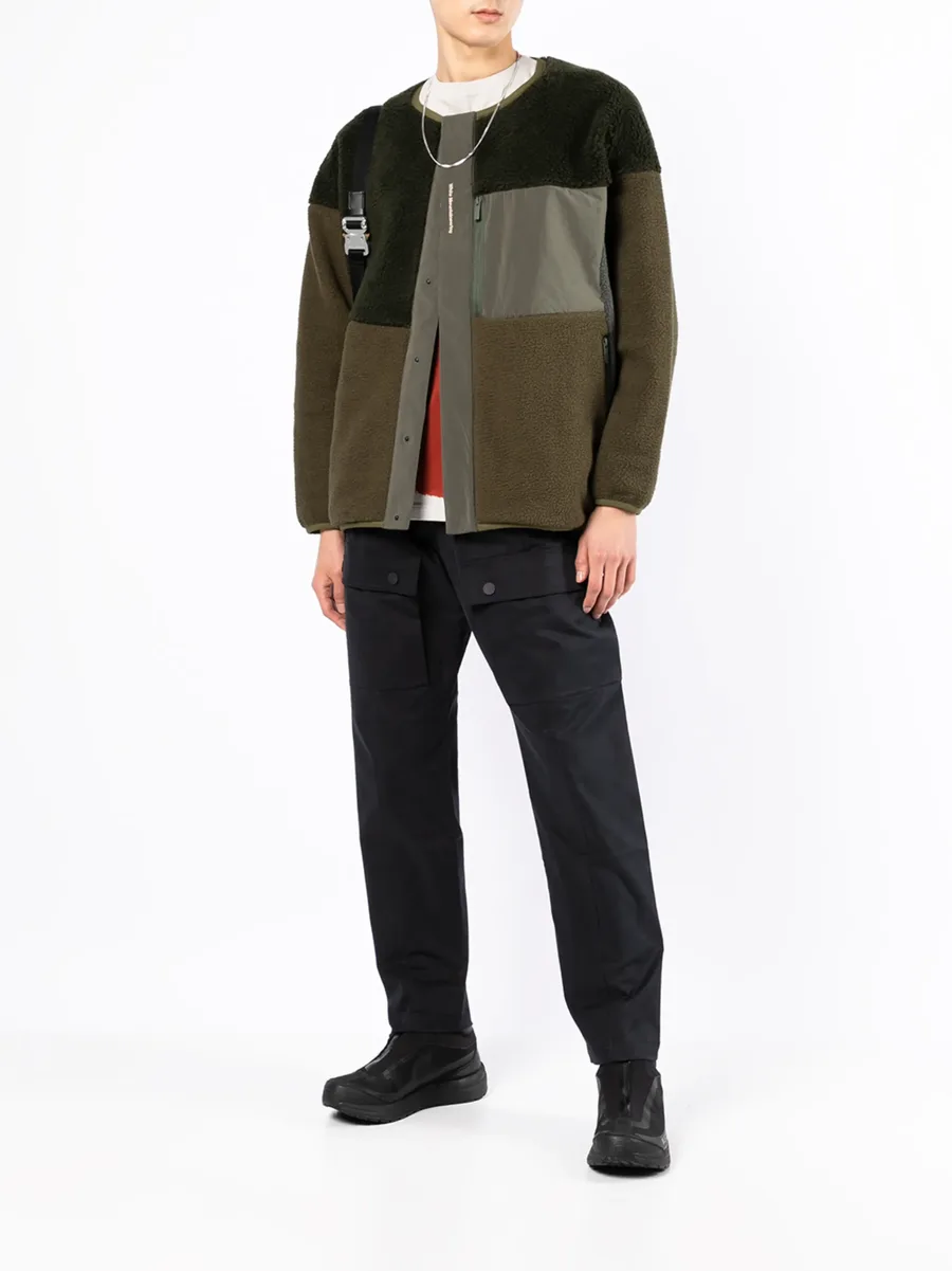 patchwork collarless jacket 4