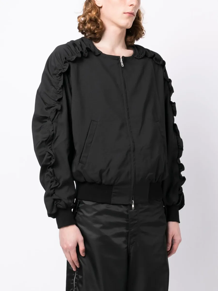 ruched zip-up bomber jacket 6