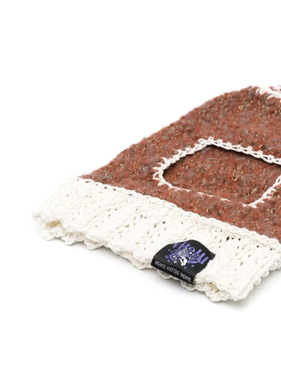 contrast-stitch crochet-knit balaclava 3