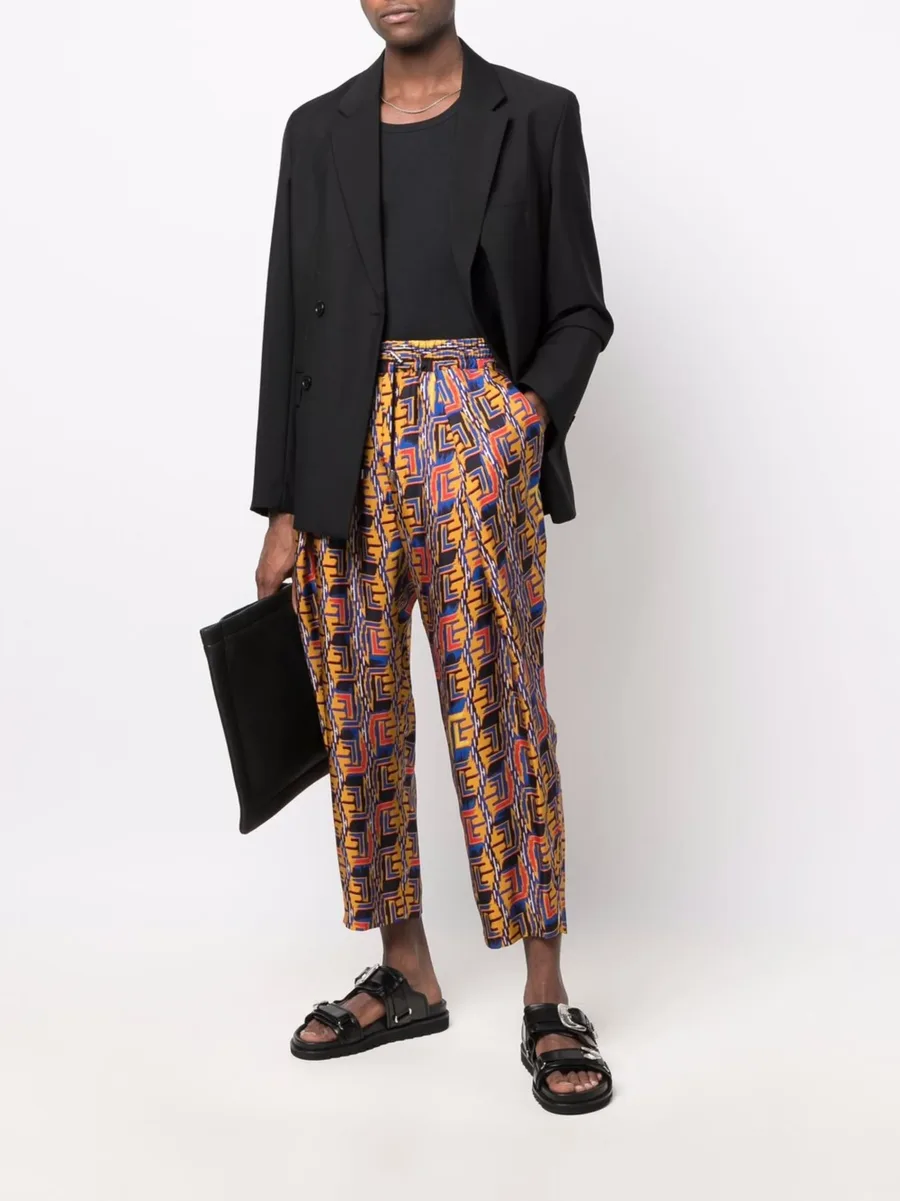 graphic-print cropped trousers 4