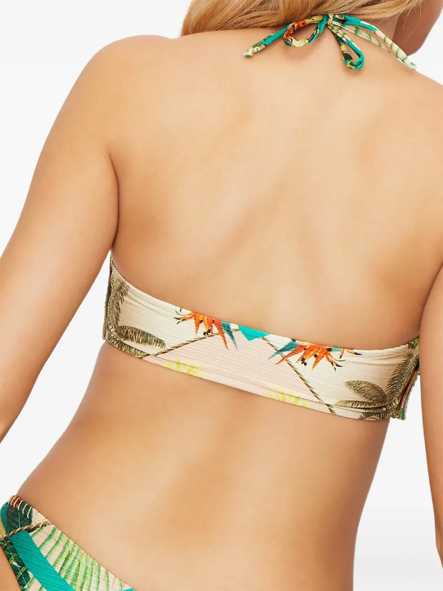 tropical-print crochet-knit bikini top 5