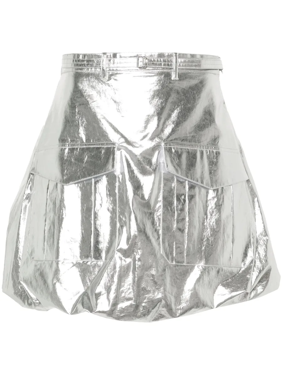 A-line metallic mini skirt 1