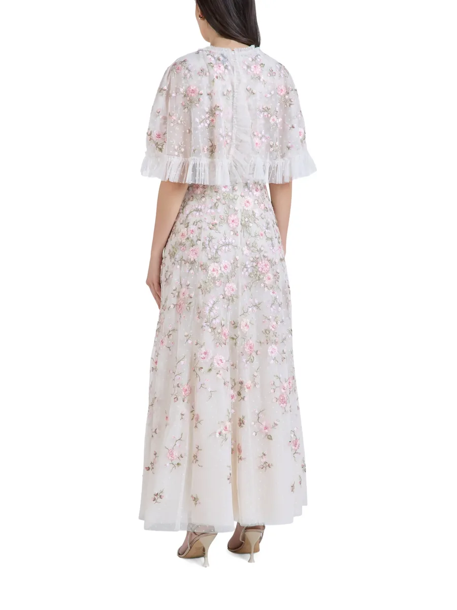 Eden floral-embroidered ruffled maxi dress 3