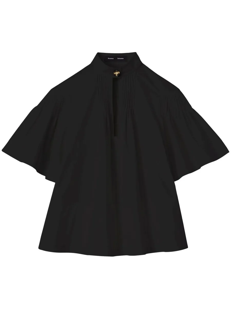 pintuck-detail short-sleeved blouse 3