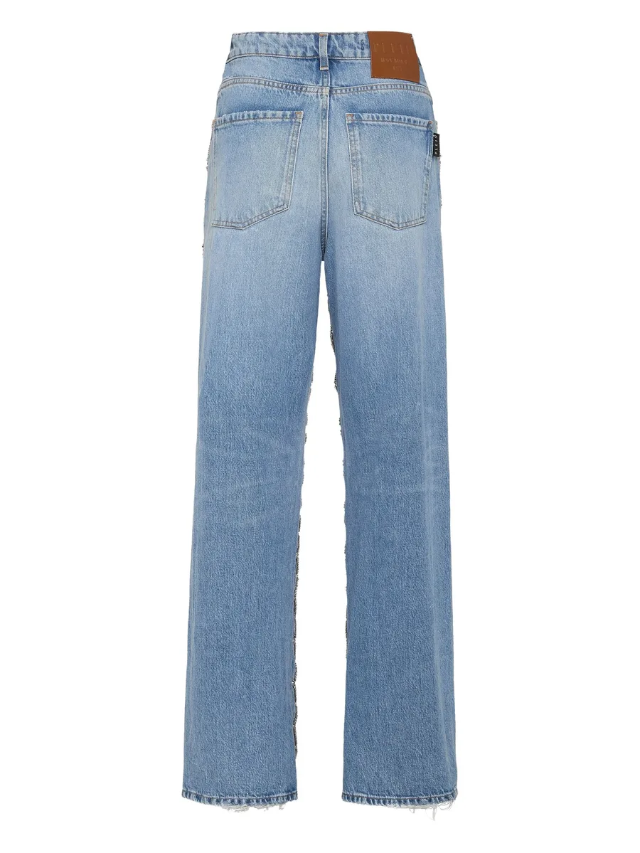 Skater rhinestones embellishment jeans 3