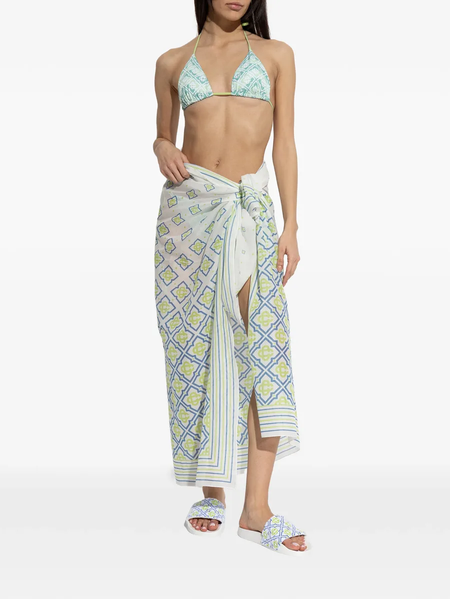 monogram-print pareo 5