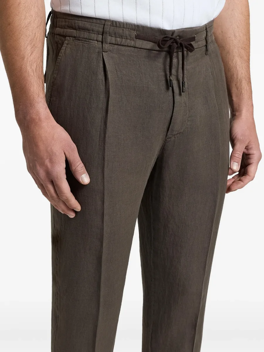 drawstring-waist pleated trousers 7