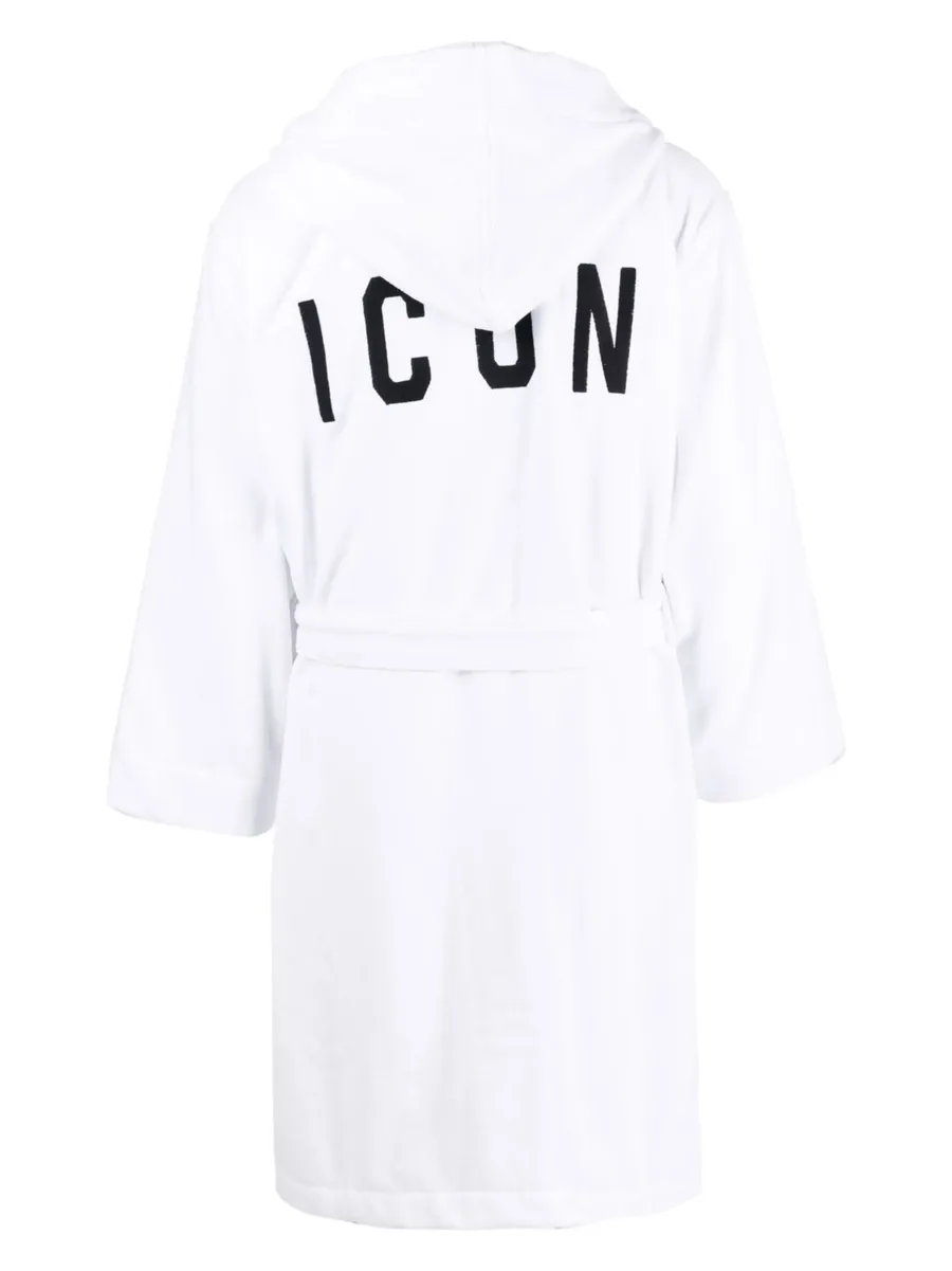 logo-detail hooded bathrobe 3