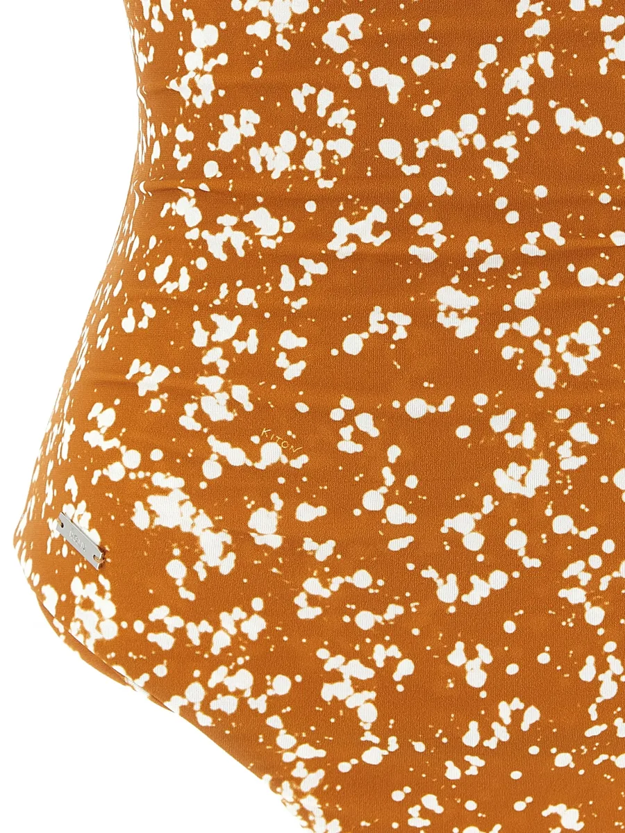 splatter-print tie-fastening swimsuit 5