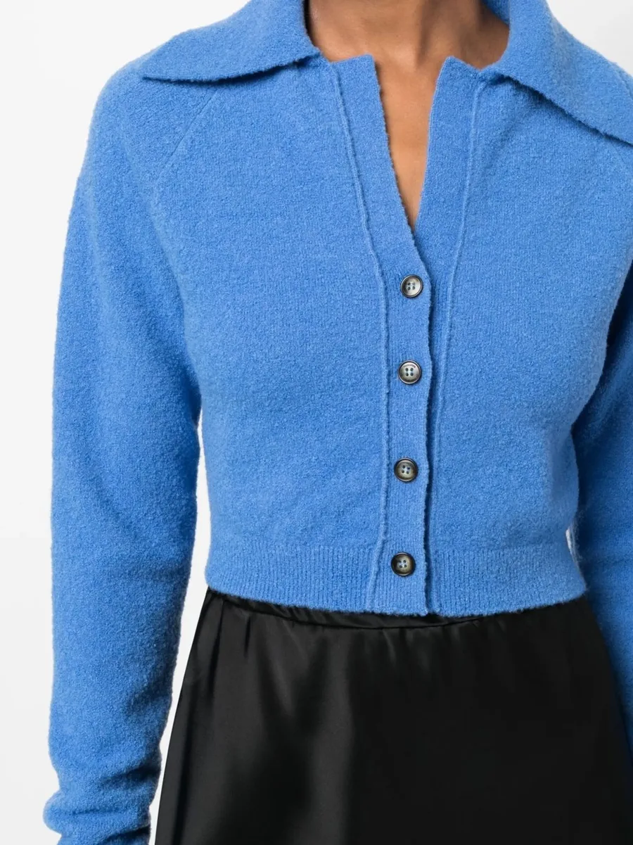 укороченный кардиган с косым воротником 10