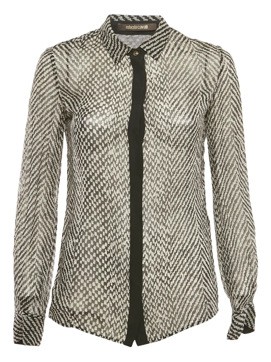 monochrome-print silk blouse 2