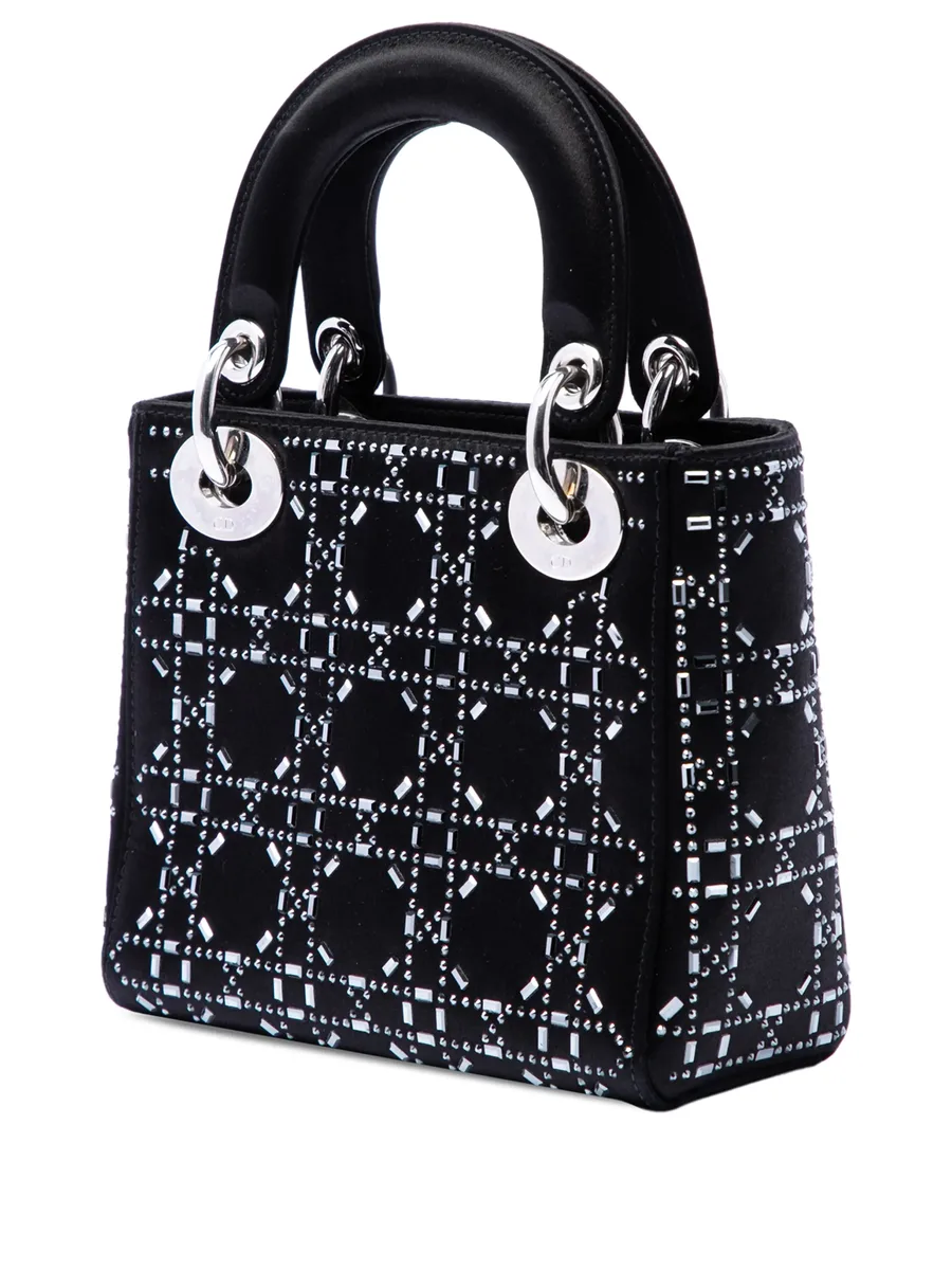 сумка-сэтчел Mini Velvet Cannage Strass Embellished Lady Dior (2018 год) 6