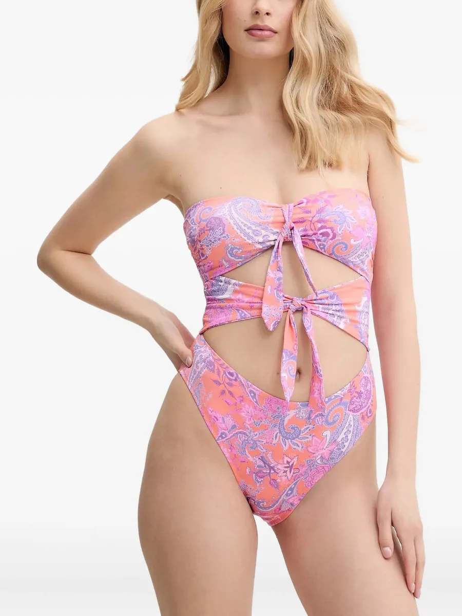 paisley-print cut-out swimsuit 1