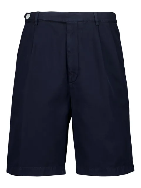 pleated cotton shorts